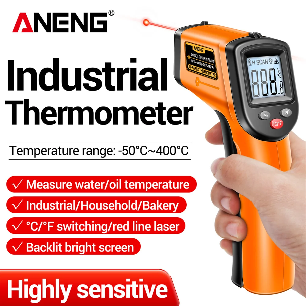 Industrial Laser Thermometer Gun - ANENG TH201 적외선 온도계 디지털 -50~400