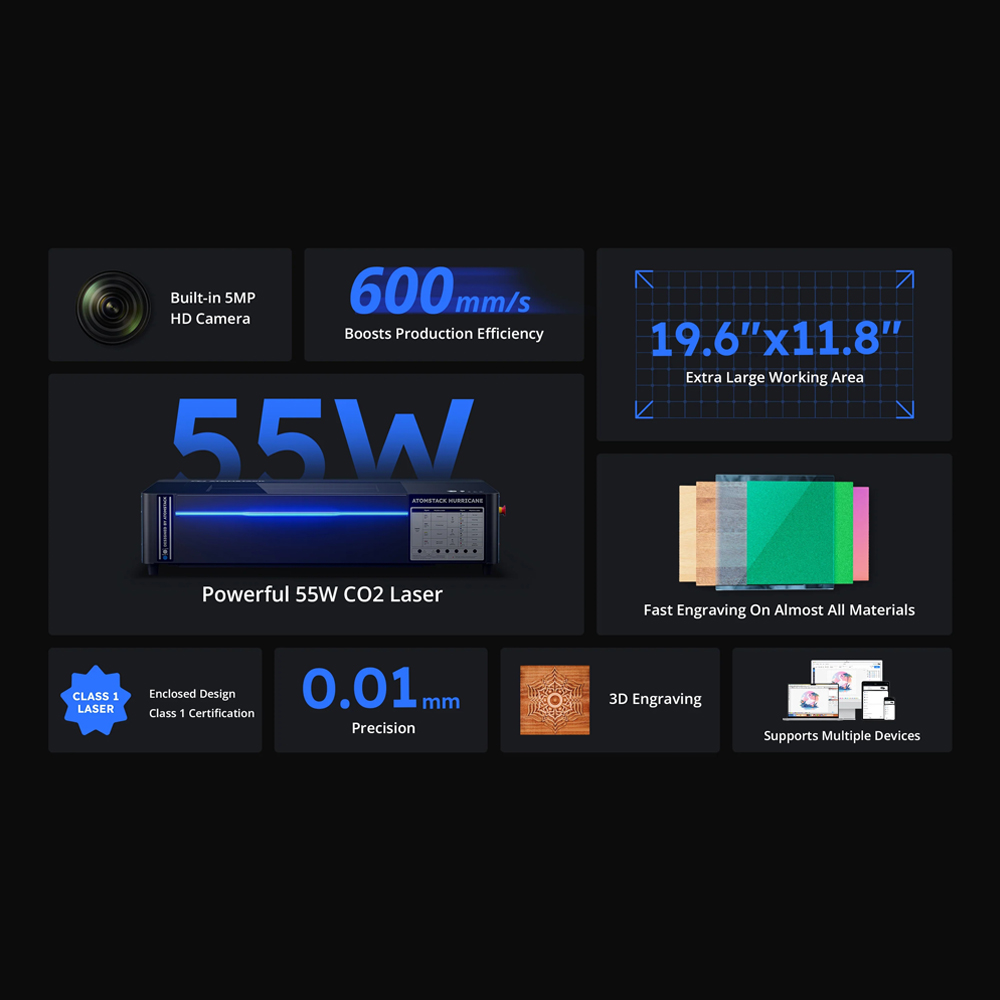 아톰스택 K60 CO2 레이저 커팅 조각기 자동 초점  - Co2 Laser Mirror 리뷰 및 가격