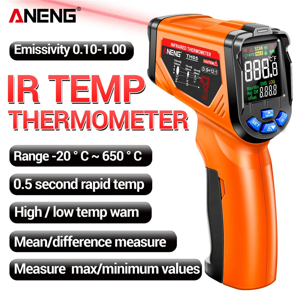 적외선 온도계 디지털 비접촉식 -20~650 ℃   A - Industrial Laser Thermometer Gun 리뷰 및 가격