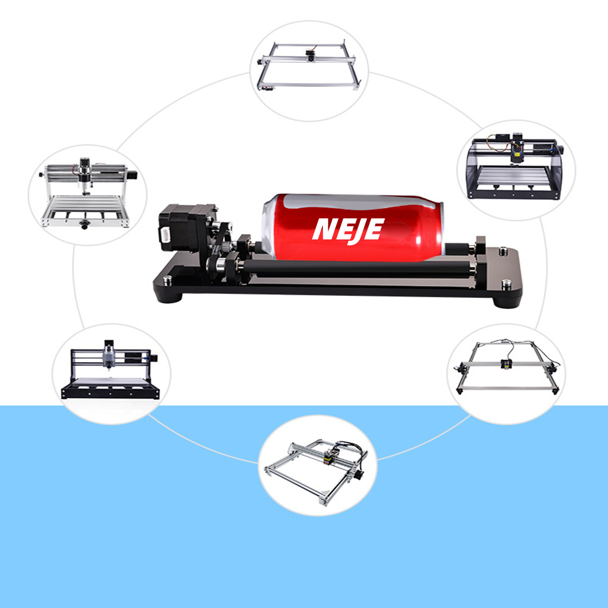 NEJE 조각기 로터리 롤러 플랫폼, 로터리 펜 지그  - Industrial Laser Table 리뷰 및 가격