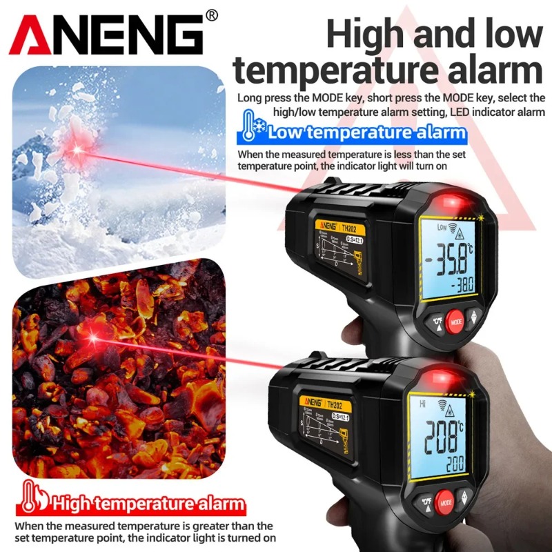 ANENG TH202 산업용 휴대용 온도계 자동차 테스 - Industrial Laser Thermometer Gun 리뷰 및 가격
