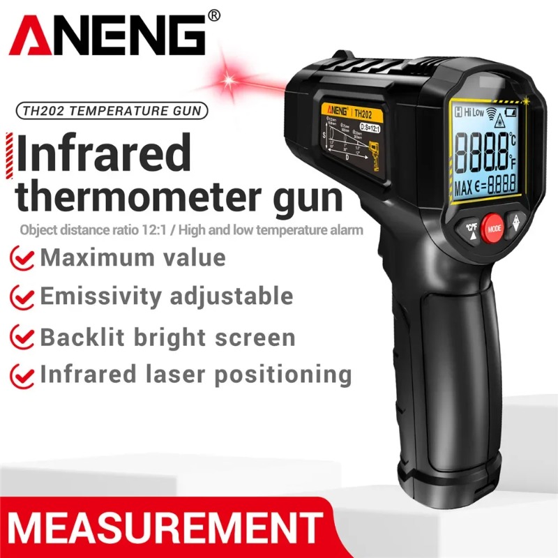 ANENG TH202 비접촉식 적외선 온도계 산업용 휴 - Industrial Laser Thermometer Gun 리뷰 및 가격